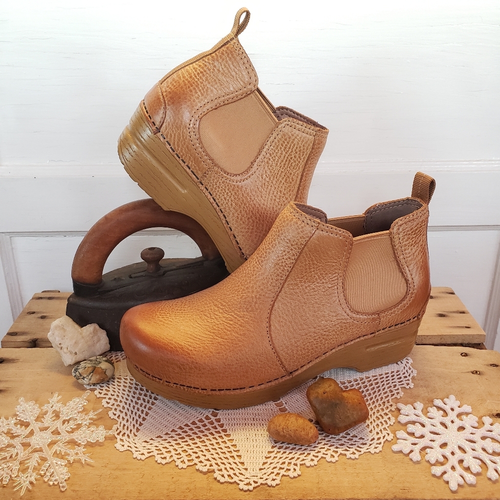 Dansko FRANKIE Honey Pro Clog Bootie Chelsea Ankle Burnished Boho 36 37 38 39 40 - Picture 11 of 16
